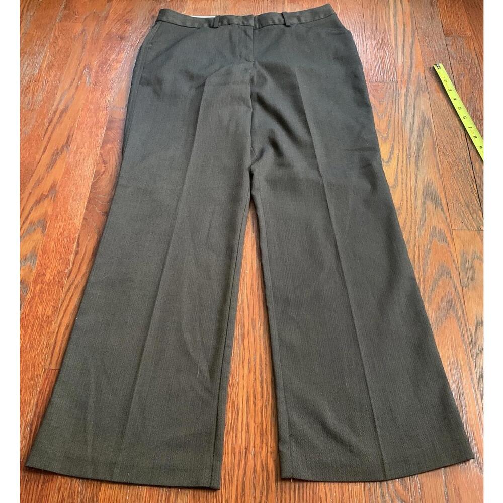 Worthington Works Stretch Sz 8P Brown Wide Leg Flat Front Office Dress Pants